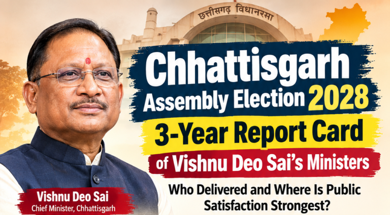 Chhattisgarh Assembly Election 2028: 3-Year Report Card of Vishnu Deo Sai’s Ministers, Who Delivered and Where Is Public Satisfaction Strongest?